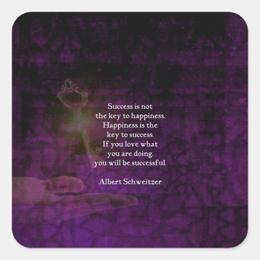 Glück ist der Schlüssel zum Erfolg Quadratischer Aufkleber (Vorderseite)