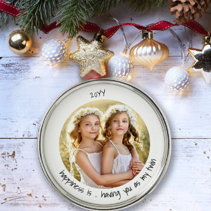 Glück ist, dich als mein Niedliches Foto der Zwil Ornament Aus Metall