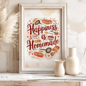 Glück ist die hausgemachte Küche Wand an Wand Kuns Poster