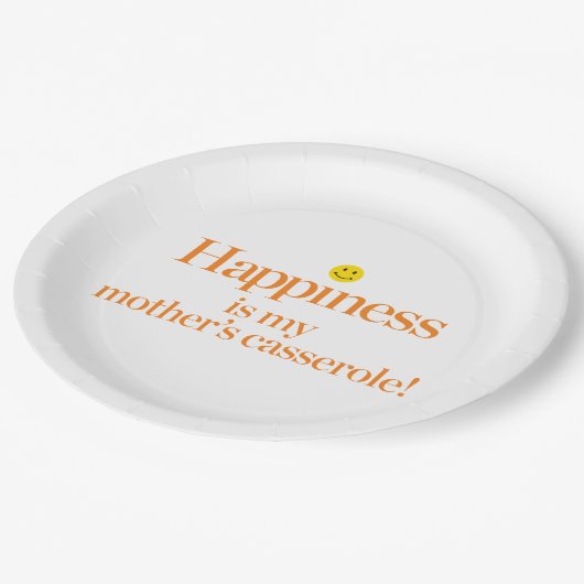 Glück ist die Kasserolle meiner Mutter Pappteller (Schrägansicht)