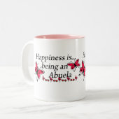 Glück ist ein Abuela SCHMETTERLING Zweifarbige Tasse (Vorderseite Links)