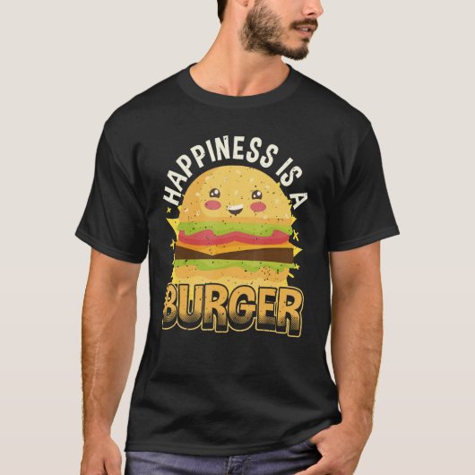 Glück ist ein Burger Hamburger & Cheeseburger Cos T-Shirt (Vorderseite)