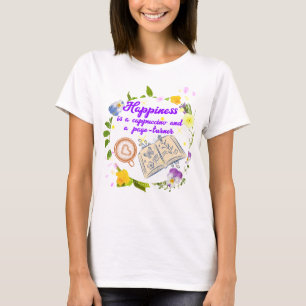 Glück ist ein Cappuccino und ein Seitenturner T-Shirt