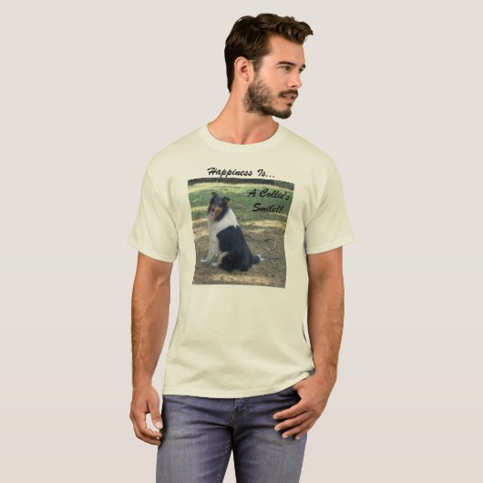 Glück ist. Ein Collie lächelt. T-Shirt (Vorne ganz)