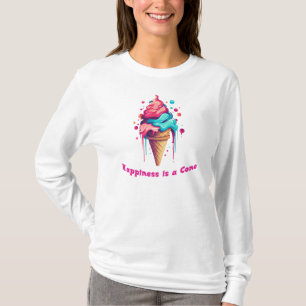 Glück ist ein Eiscreme-Knochen T-Shirt