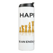 Glück ist ein endloses Schachspiel Thermosbecher (Nach links gedreht)