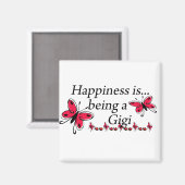 Glück ist ein Gigi-BUTTERFLY Magnet (Vorderseite/Rückseite)