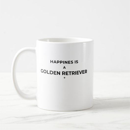 Glück ist ein Golden Retriever Kaffeetasse (Links)