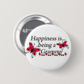 Glück ist ein Grammy SCHMETTERLING Button (Vorne & Hinten)