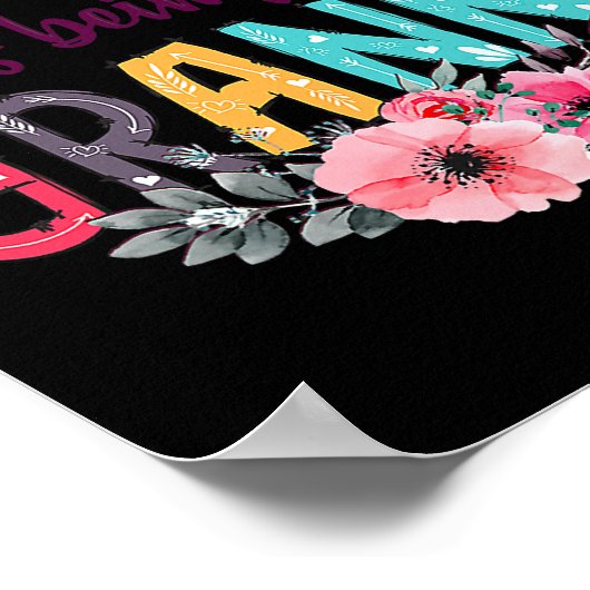 Glück ist ein Granny Ever Women Floral Poster (Ecke)