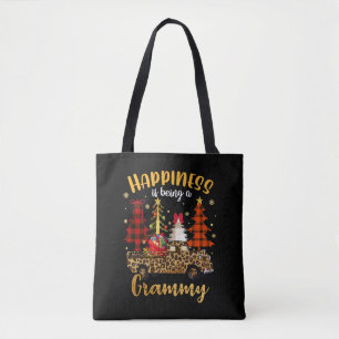 Glück ist ein grauer Weihnachtsbaum Leopard Tasche