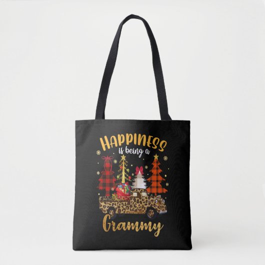 Glück ist ein grauer Weihnachtsbaum Leopard Tasche (Vorderseite)