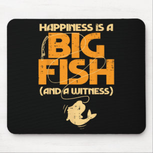 Glück Ist Ein Großer Fisch Zeuge Lustige Angel-Män Mousepad