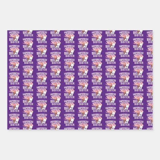 Glück ist ein großer Schwesterchen - Bunny Geschenkpapier Set (Vorderseite 2)