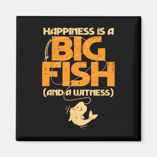 Glück ist ein großer Zeuge Fisch Funny Fishing Men Magnet