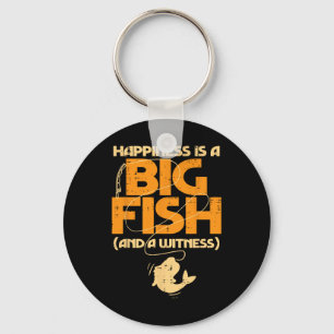 Glück ist ein großer Zeuge Fisch Funny Fishing Men Schlüsselanhänger