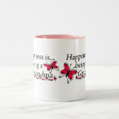 Glück ist ein Großmutter SCHMETTERLING Zweifarbige Tasse (Mittel)