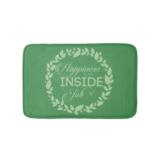Glück ist ein grüner Kranz im Inneren eines Arbeit Badematte (Vorderseite)
