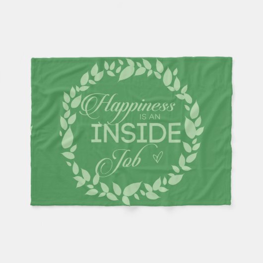 Glück ist ein grüner Kranz im Inneren eines Arbeit Fleecedecke (Vorderseite (Horizontal))