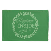 Glück ist ein grüner Kranz im Inneren eines Arbeit Kissenbezug (Rückseite)