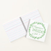 Glück ist ein grüner Kranz im Inneren eines Arbeit Notizblock (Innenseite)