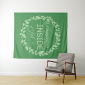 Glück ist ein grüner Kranz im Inneren eines Arbeit Wandteppich (Beispiel (Horizontal))