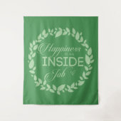 Glück ist ein grüner Kranz im Inneren eines Arbeit Wandteppich (Vorderseite)