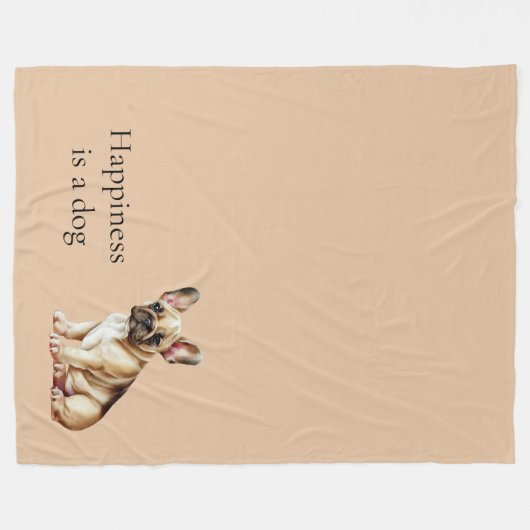 Glück ist ein Hund Fleecedecke (Vorderseite (Horizontal))