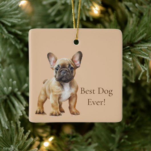 Glück ist ein Hund Keramikornament (Baum)
