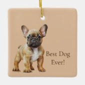 Glück ist ein Hund Keramikornament (Vorderseite)