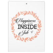 Glück ist ein innerer Arbeitskampf Klemmbrett (Rückseite)