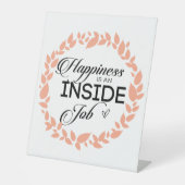 Glück ist ein innerer Arbeitskampf Sockelschild (Vorderseite)