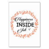 Glück ist ein innerer Arbeitskampf Tischnummer (Vorderseite)