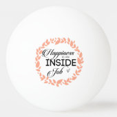 Glück ist ein innerer Arbeitskampf Tischtennisball (Rückseite)