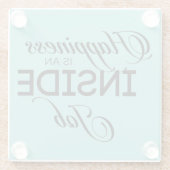 Glück ist ein innerer Job Glasuntersetzer (Rückseite)