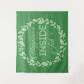 Glück ist ein innerer Job-Green-Kranz-Band Wandteppich (Vorderseite)