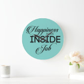 Glück ist ein innerer Job Große Wanduhr (Zuhause)