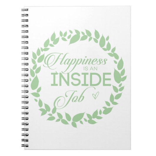 Glück ist ein Inside Job Green Kranz Notebook Notizblock (Vorderseite)