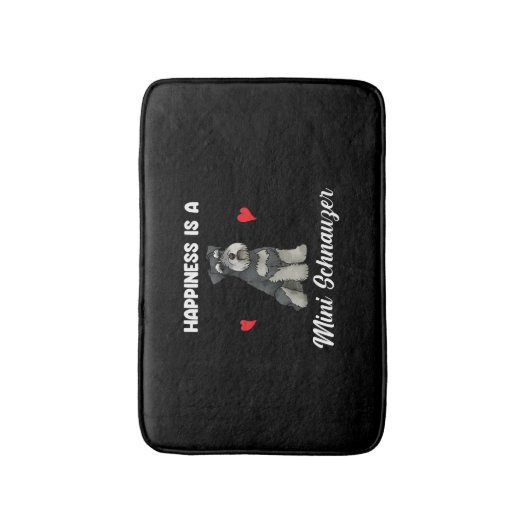 Glück ist ein kleiner Schnauzer Badematte (Vorderseite Vertikal)