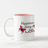 Glück ist ein Kuchen SCHMETTERLING Zweifarbige Tasse (Links)