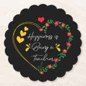 Glück ist ein Lehrer Funny Teaching Liebhaber Untersetzer (Vorderseite)