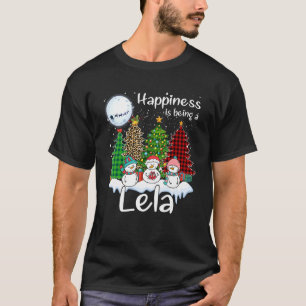 Glück ist ein Lela Weihnachtsbaum Leopard P T-Shirt