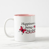 Glück ist ein MeeMaw SCHMETTERLING Zweifarbige Tasse (Links)