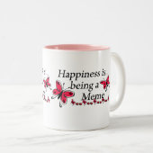 Glück ist ein Meme SCHMETTERLING Zweifarbige Tasse (VorderseiteRechts)