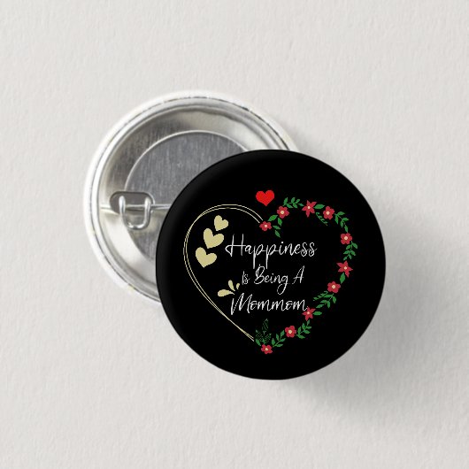 Glück ist ein Mommom Funny New Oma Niedlich Button (Vorne & Hinten)