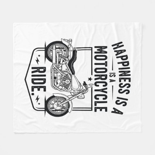Glück ist ein Motorradfahrer.jpg Fleecedecke (Vorderseite (Horizontal))