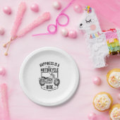 Glück ist ein Motorradfahrer.jpg Pappteller (Party)