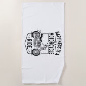 Glück ist ein Motorradfahrer.jpg Strandtuch (Vorderseite)