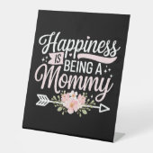 Glück ist ein Muttertag der Mama-Blumenmutter Sockelschild (Vorderseite)