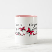 Glück ist ein Nana-SCHMETTERLING Zweifarbige Tasse (Mittel)